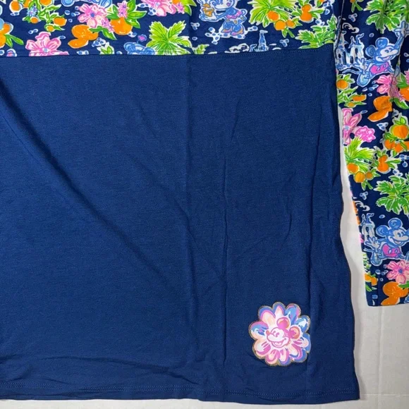 Lilly Pulitzer Disney Navy and Floral Long Sleeve Top - Picture 3 of 4